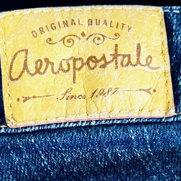 Aeropostale Ashley Ultra Skinny 5/6 Distressed Ankle/Cropped Denim Blue Jeans - Picture 8 of 12